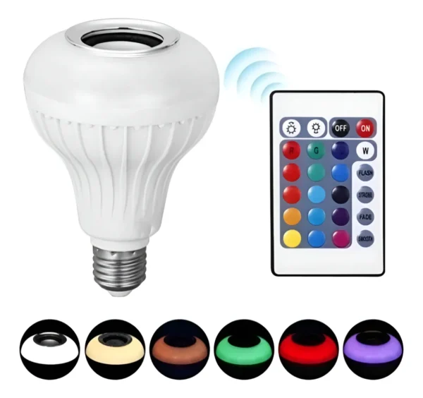 Bombillo Parlante Bluetooth + Control Rgb