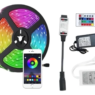 Cinta Led Tira Luces 5mts Rgb Con Bluetooth + Control