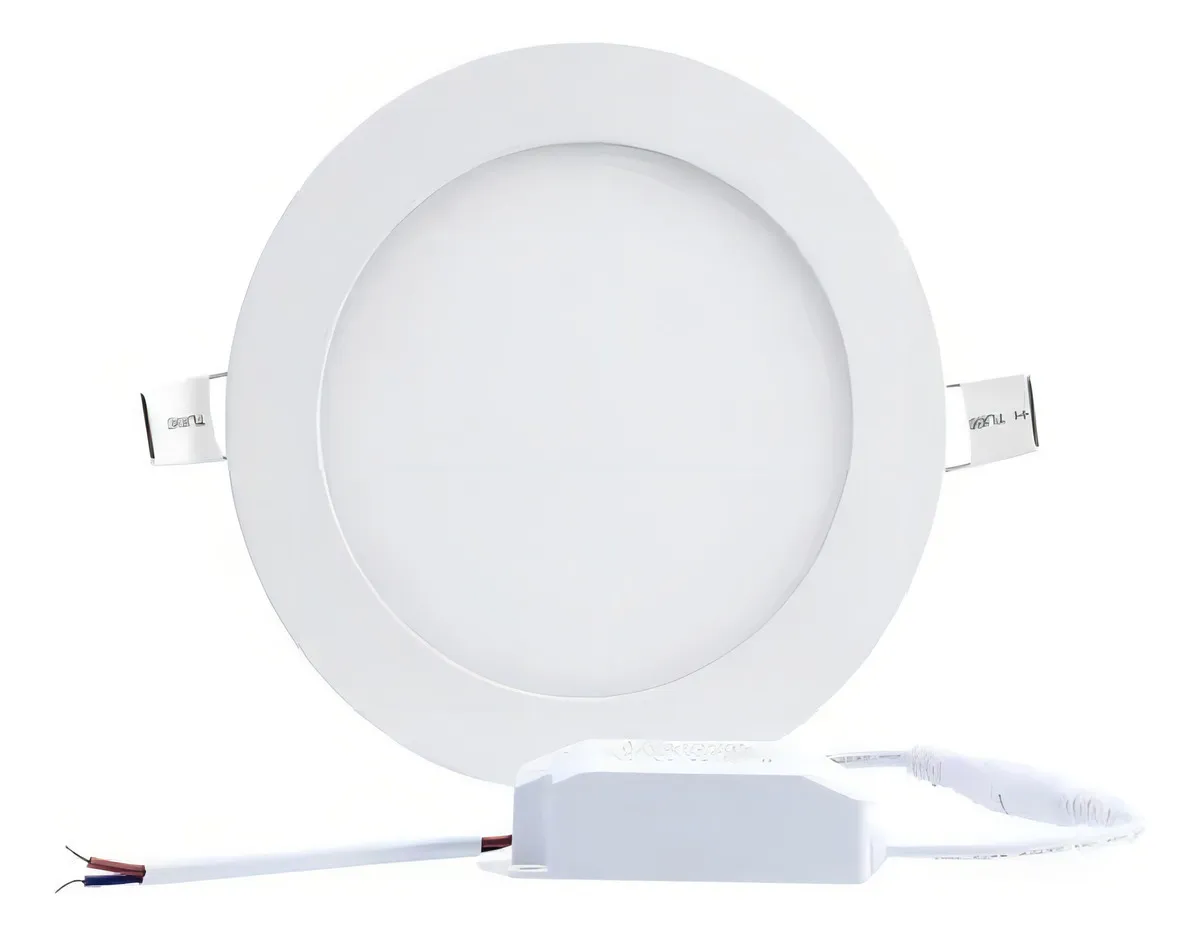 Panel Led Incrustar Redondo Luz Cálida 12w Certificadas Color Blanco